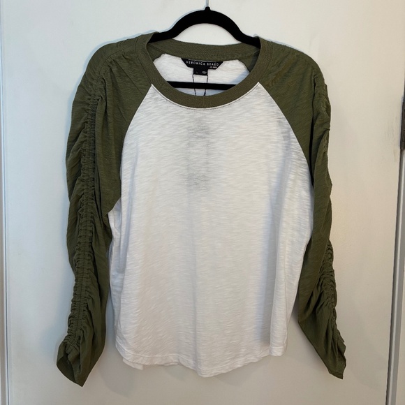 Veronica Beard - Rayden Ruched Baseball Tee - Picture 1 of 6